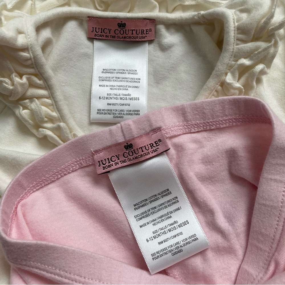 Juicy Couture 2 Piece Ruffle Neck Outfit Girls Size 6-12 mo - Picture 4 of 5